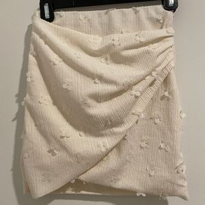 White Floral Mini Skirt